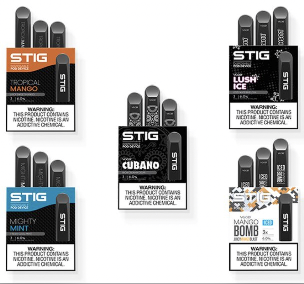 STIG Disposable 3pk Salt Nicotine Flavored Device