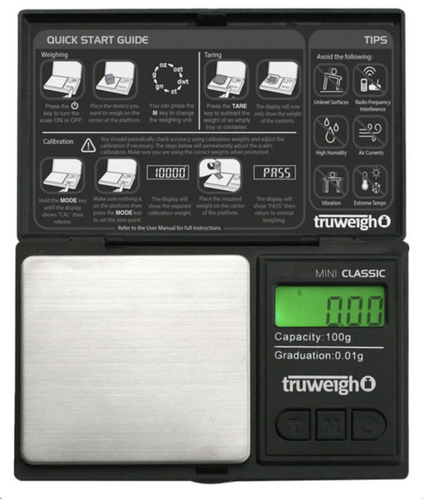 Truweigh Mini Classic Digital Scale 100g x .01g