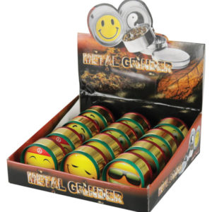Metal Herb Grinders - 2" / 3pc - Asst. Emoji