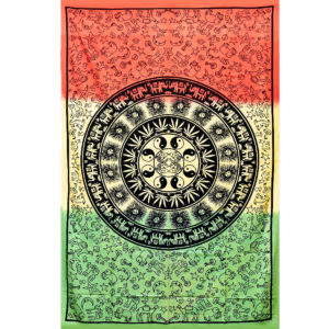 ThreadHeads Multi-Pattern Rasta Mandala Tapestry | 55" x 83"
