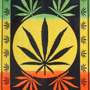 ThreadHeads Rasta Hemp Leaf Tapestry - 55"x85"