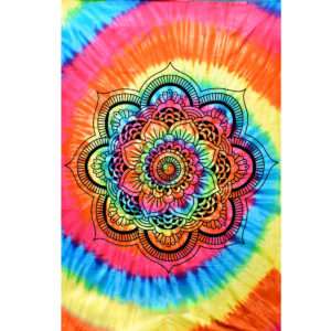 ThreadHeads Tie-Dye Decorative Lotus Tapestry | 55" x 83"