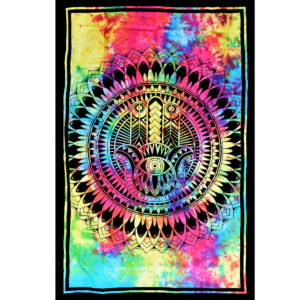 ThreadHeads Tie-Dye Hamsa Hand Tapestry | 55" x 83"