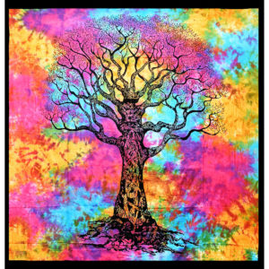 ThreadHeads Tie-Dye Tree of Life Tapestry-83"x95"