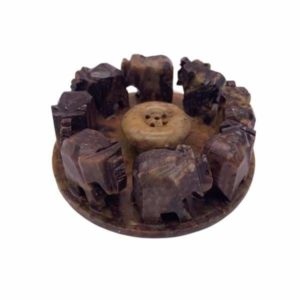 Stone 8 Elephant Circle 4" Incense Burner