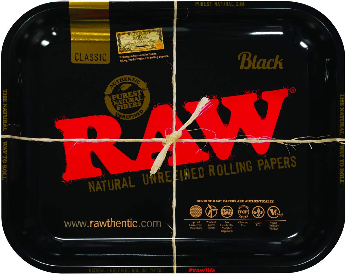 Raw High Sided Steel Rolling Tray - Various Sizes & Colors