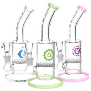 Chakra Focus Honeycomb Perc Water Pipe | 8"