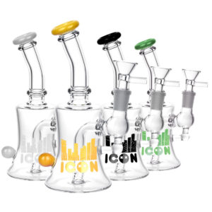 Diamond Glass Icon Baggins Water Pipe - 7"