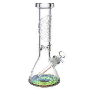 Etched Electroplate Bottom Beaker Water Pipe | 12"