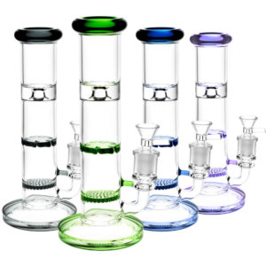 Honeycomb & Turbine Perc Water Pipe | 9"