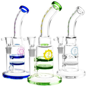 Honeycomb & Vortex Perc Water Pipe | 9"