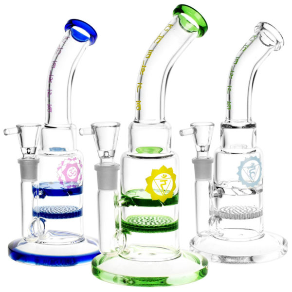 Honeycomb & Vortex Perc Water Pipe | 9"