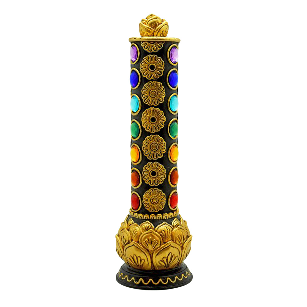 Lotus Flower Enlightenment Tower Incense Burner | 12"