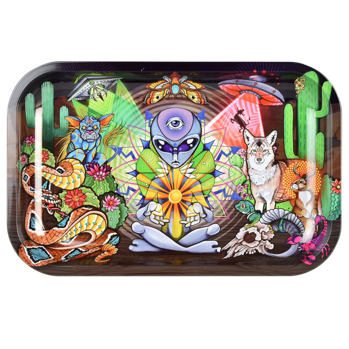 Pulsar Metal Rolling Tray | Psychedelic Desert | 11"x7"