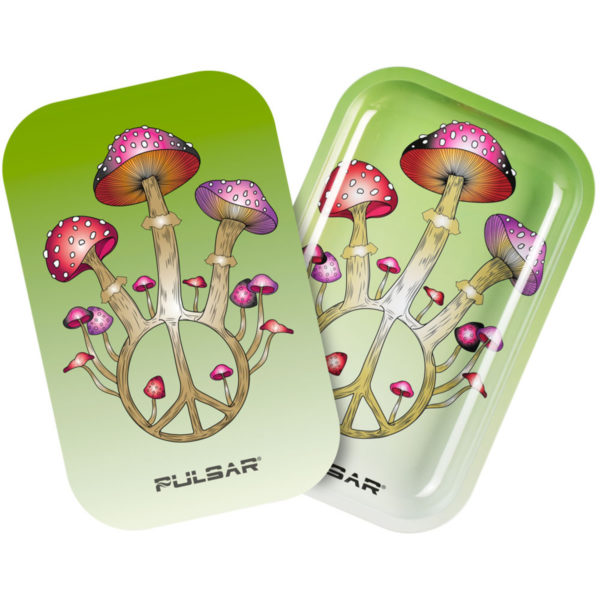 Pulsar Metal Rolling Tray w/ Lid | 11"x7" | Peace N Shrooms