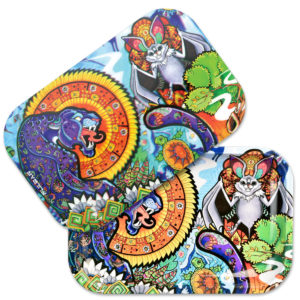 Pulsar Metal Rolling Tray w/ Lid | 11"x7" | Psychedelic Jungle