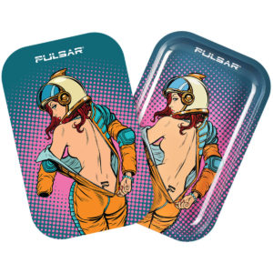 Pulsar Metal Rolling Tray w/ Lid | 11"x7" | Zero-G Strip Glow