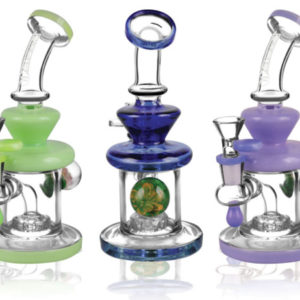 Pulsar Teardrop Waterpipe w/ Marble - 7.5"