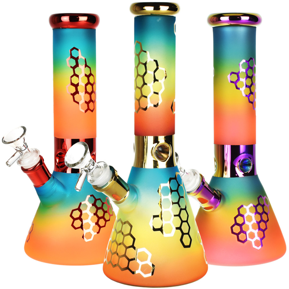 Rainbow Glass Water Pipe 10″