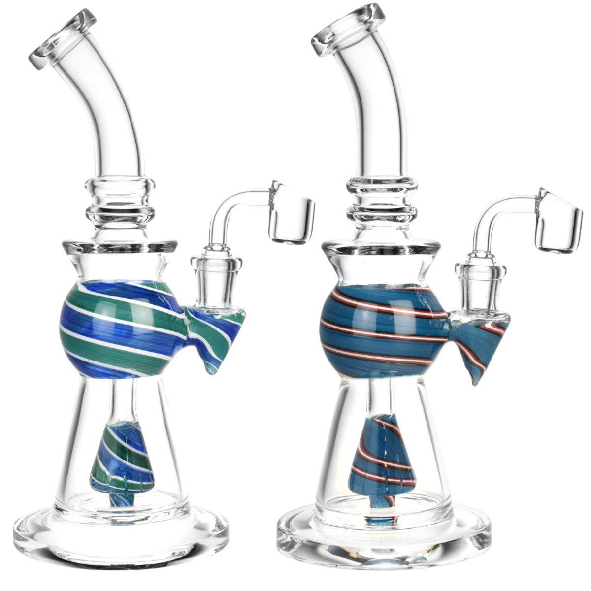 Spiral Stripe Bauble Glass Rig | 9.5"