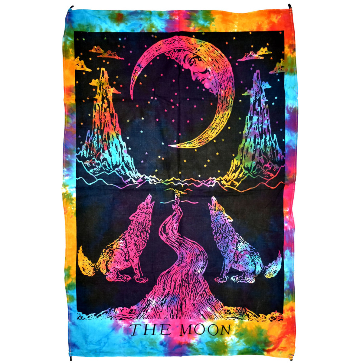 ThreadHeads The Moon Tarot Card Multicolor Tapestry | 55" x 83"