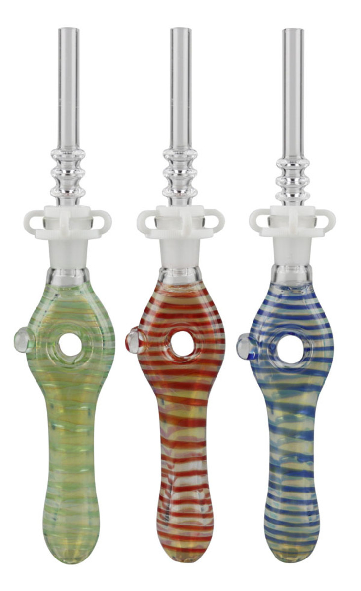 Glass Donut Dab Straw - 6.75 / 10mm / Colors Vary