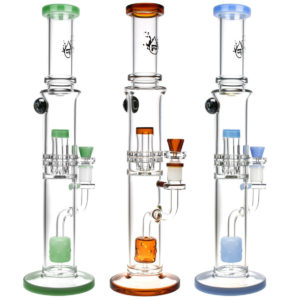 Pulsar Dual Chamber Honeycomb Perc Water Pipe | 15.5"