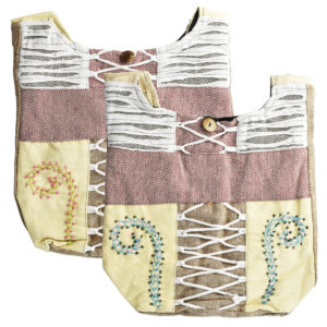 ThreadHeads Floral Vines Cotton Sling Bag | 14"x14" | Colors Vary