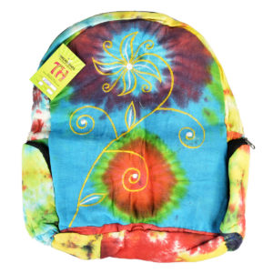 ThreadHeads Stitched Flower Tie-Dye Backpack | 12" x 16"