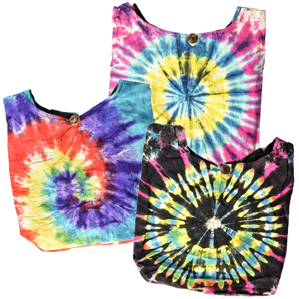 ThreadHeads Tie-Dye Cotton Sling Bag | 14"x14" | Colors Vary