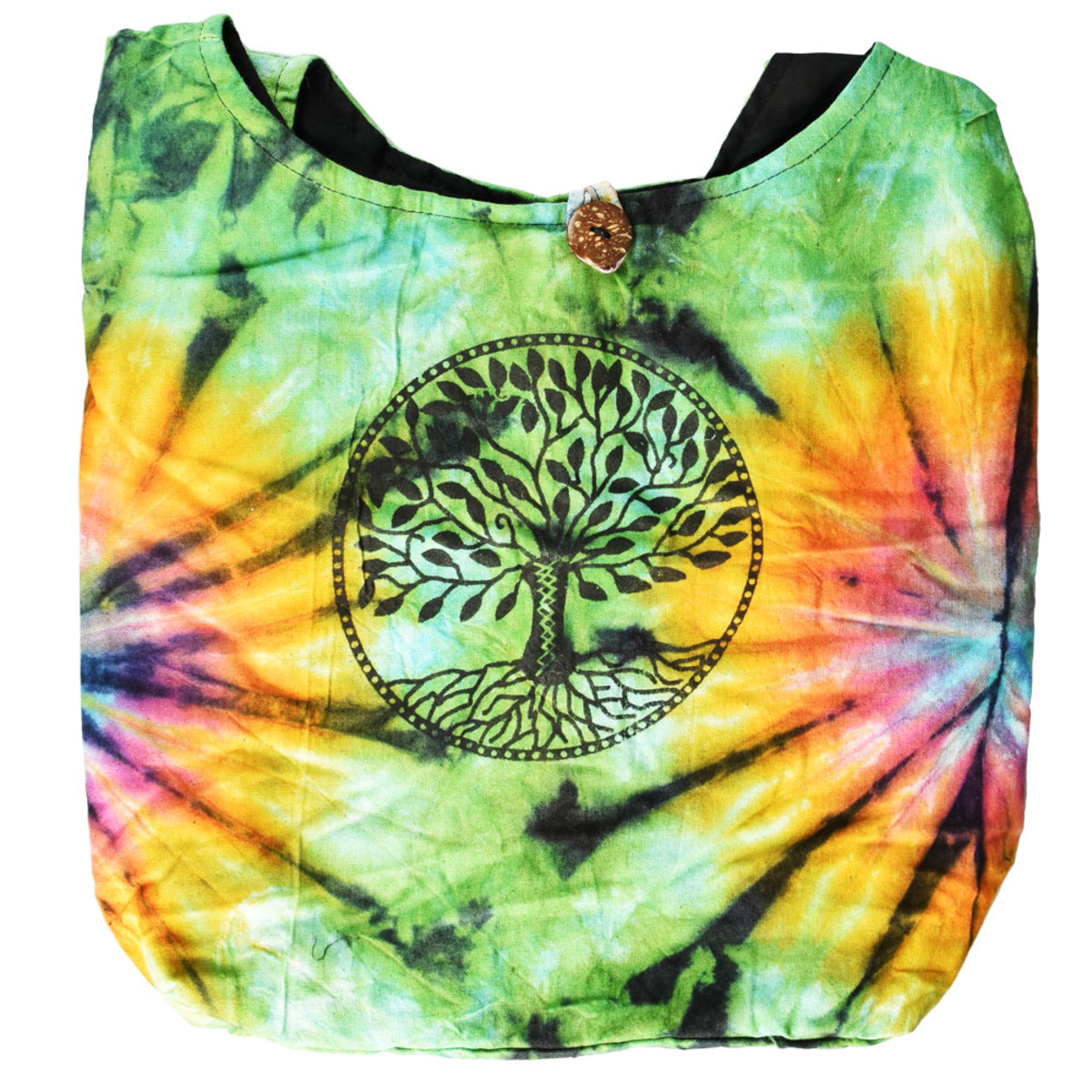 ThreadHeads Tree of Life Tie-Dye Sling Bag | 14"x14"