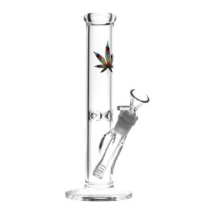 Rainbow Hemp Leaf Water Pipe - 10"