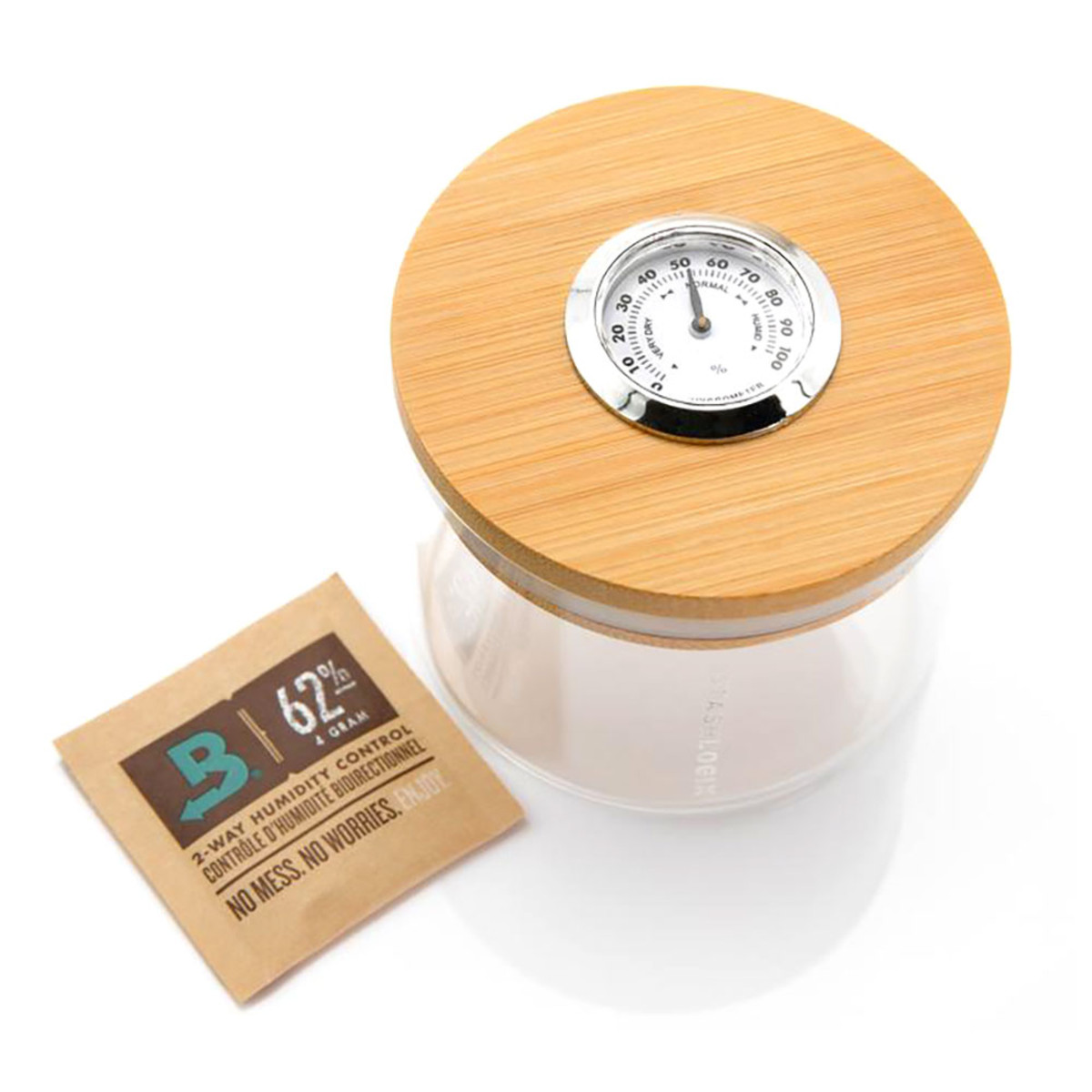 Stashlogix Bamboo Lid SmartJar w/ Analogue Humidity Sensor - Image 3