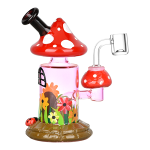 Magic Shroom Garden Glow In The Dark Glass Dab Rig