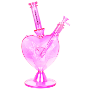 Pulsar Diamond Faceted Heart Glass Water Pipe